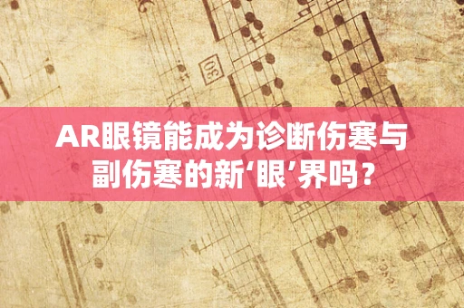 AR眼镜能成为诊断伤寒与副伤寒的新‘眼’界吗？