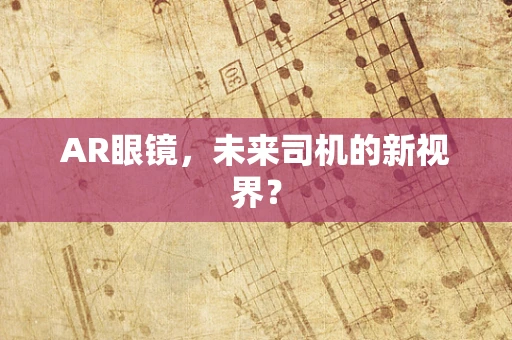 AR眼镜，未来司机的新视界？