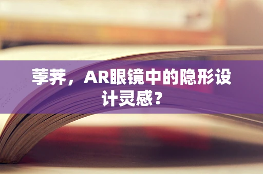 荸荠，AR眼镜中的隐形设计灵感？