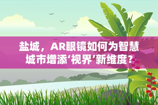 盐城，AR眼镜如何为智慧城市增添‘视界’新维度？
