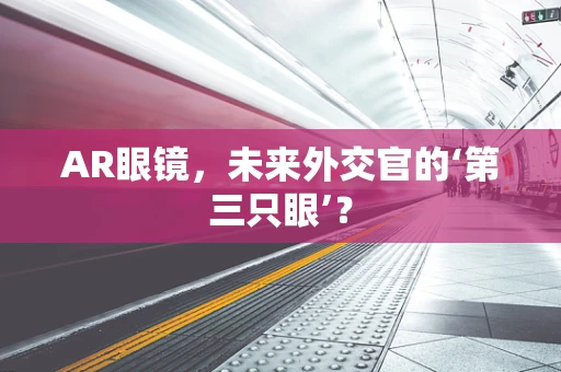 AR眼镜，未来外交官的‘第三只眼’？