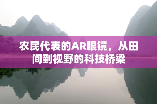 农民代表的AR眼镜，从田间到视野的科技桥梁