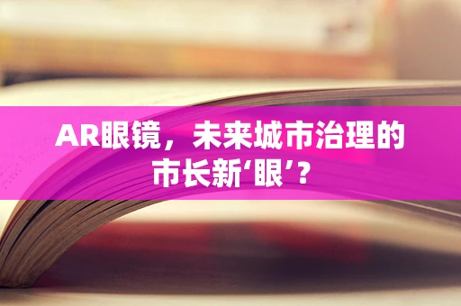 AR眼镜，未来城市治理的市长新‘眼’？