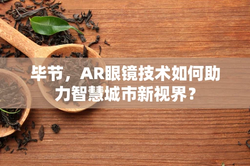 毕节，AR眼镜技术如何助力智慧城市新视界？
